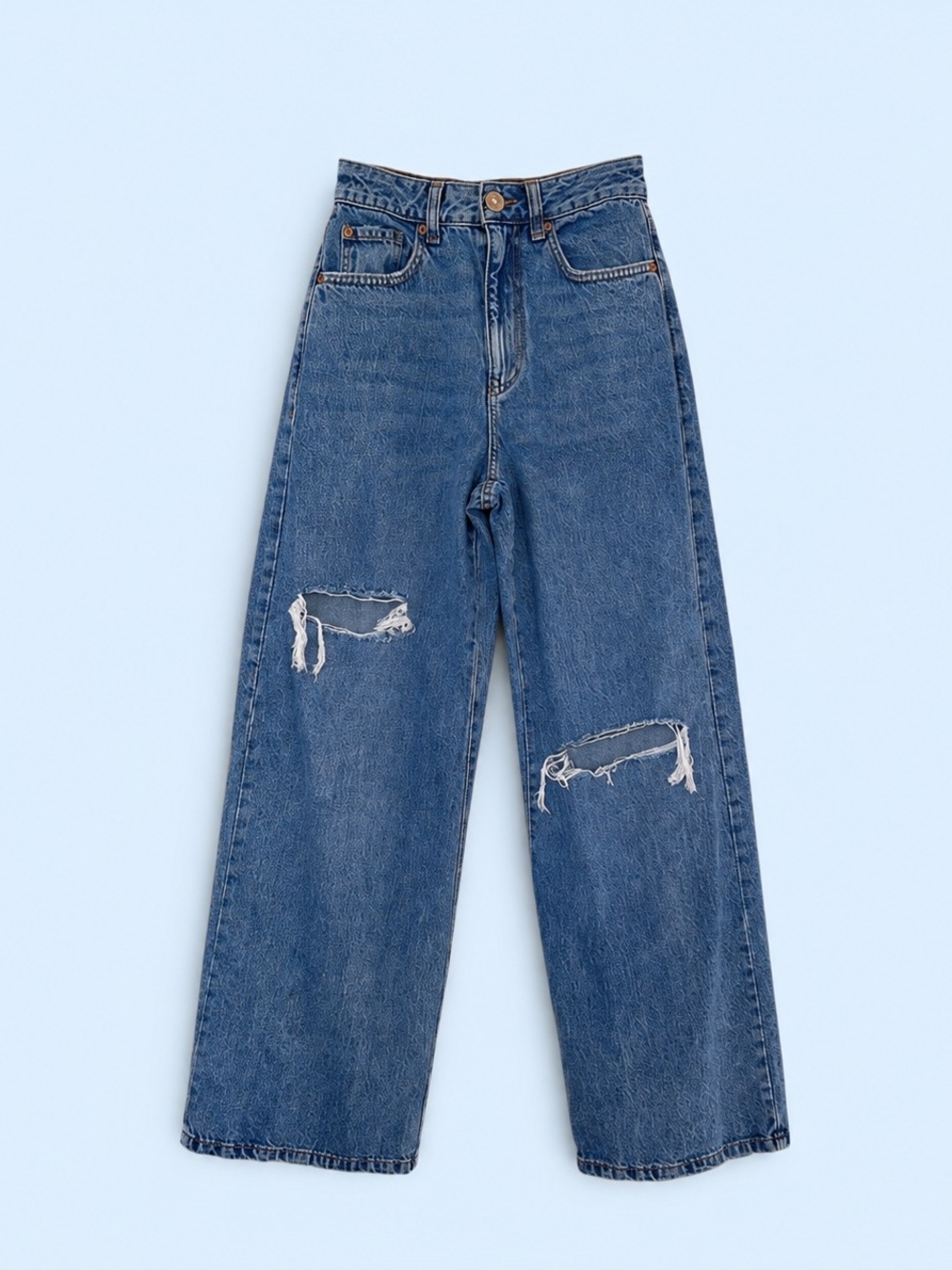 Garage High Rise Wide Leg Distressed Jeans Size 00